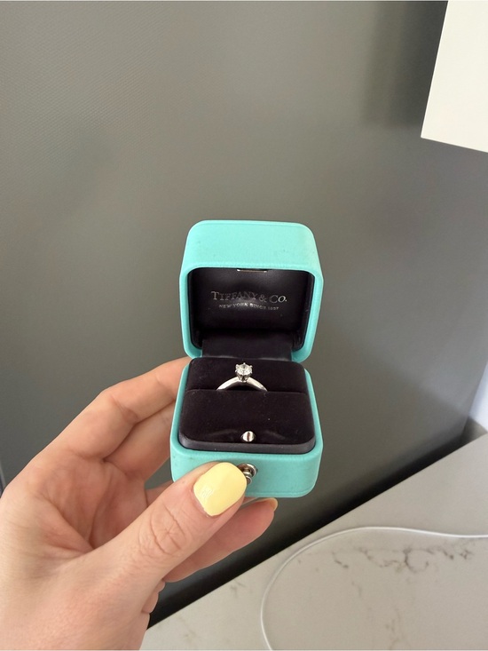 Tiffany & Co. Jewelry - Tiffany & Co. Platinum Solitaire Ring with Tiffany Blue Box